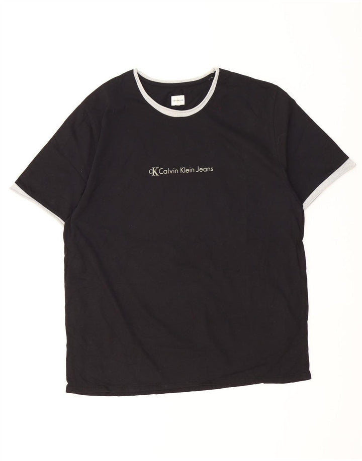 Calvin Klein Jeans Herren T-Shirt mit Grafik, Größe L, Schwarz