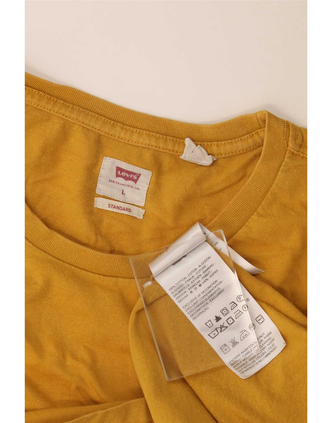 Levi's Herren Standard T-Shirt Top Large Gelb Baumwolle