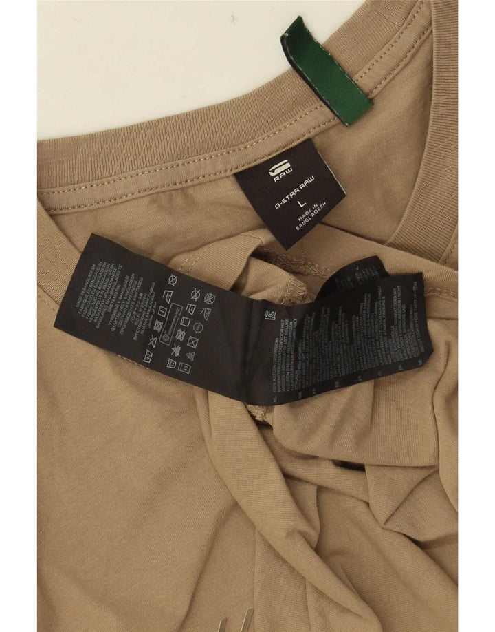 G-Star Herren Grafik T-Shirt Top Large Beige Baumwolle