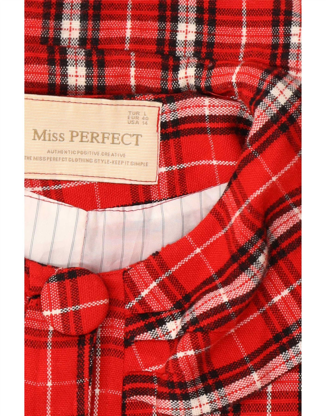 Vintage Damen Kurzmantel EU 40 Mittelrot kariert