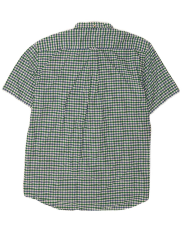 Gant Herren-Hemd, kurzärmelig, normale Passform, Größe 18, 45/46, 2XL, grüner Gingham