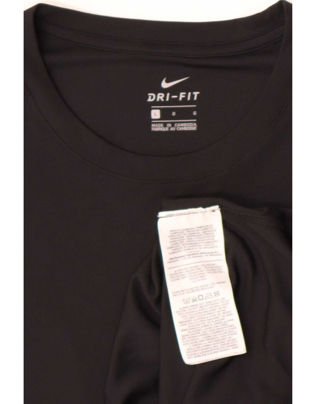 Nike Herren Dri Fit Graphic T-Shirt Top Large Schwarz Polyester