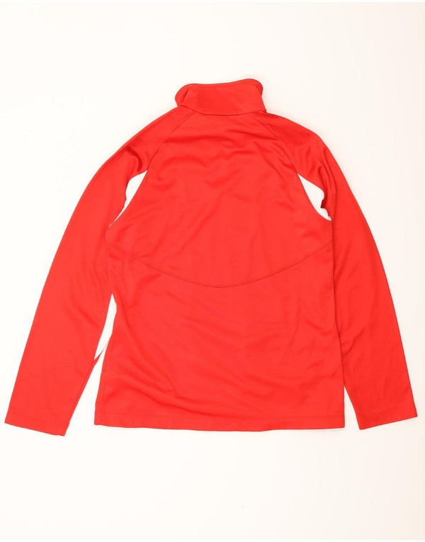 LOTTO Damen-Trainingsanzug-Top-Jacke UK 14 Mittelrotes Colourblock-Polyester