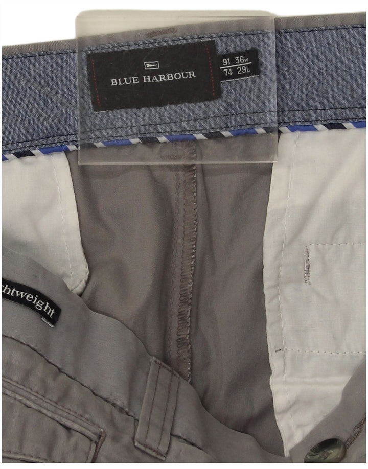 Marks & Spencer Herren Blue Harbour Gerade Chinohose W36 L29 Grau