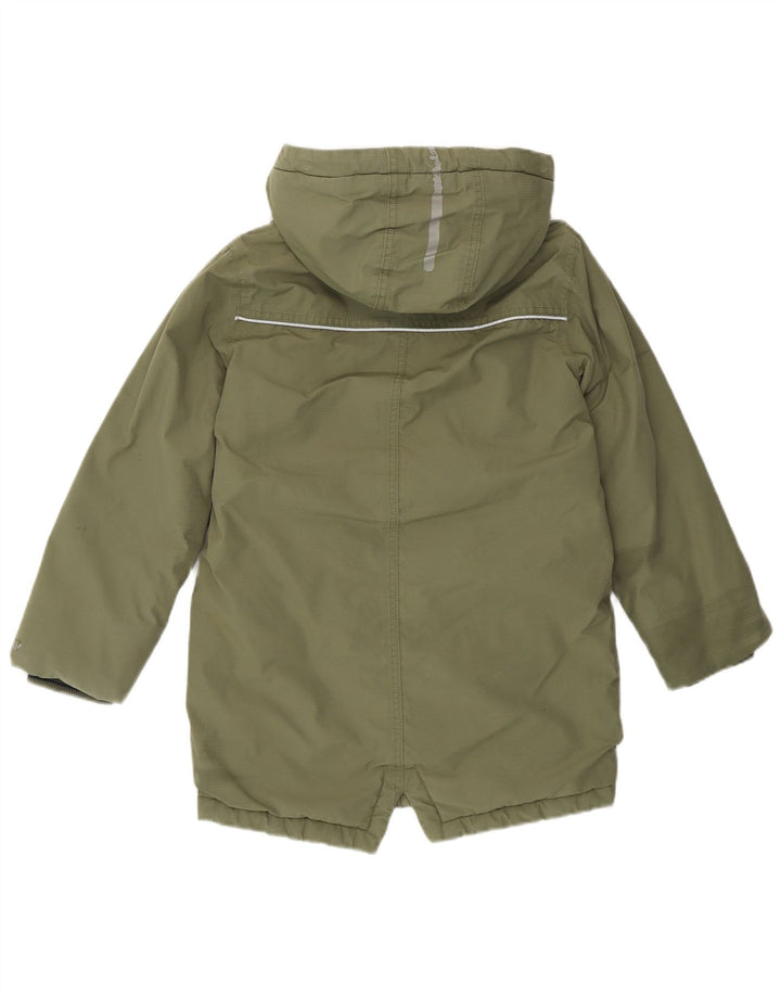 Fat Face Jungen-Parka mit Kapuze, 8–9 Jahre, Khaki, Baumwolle