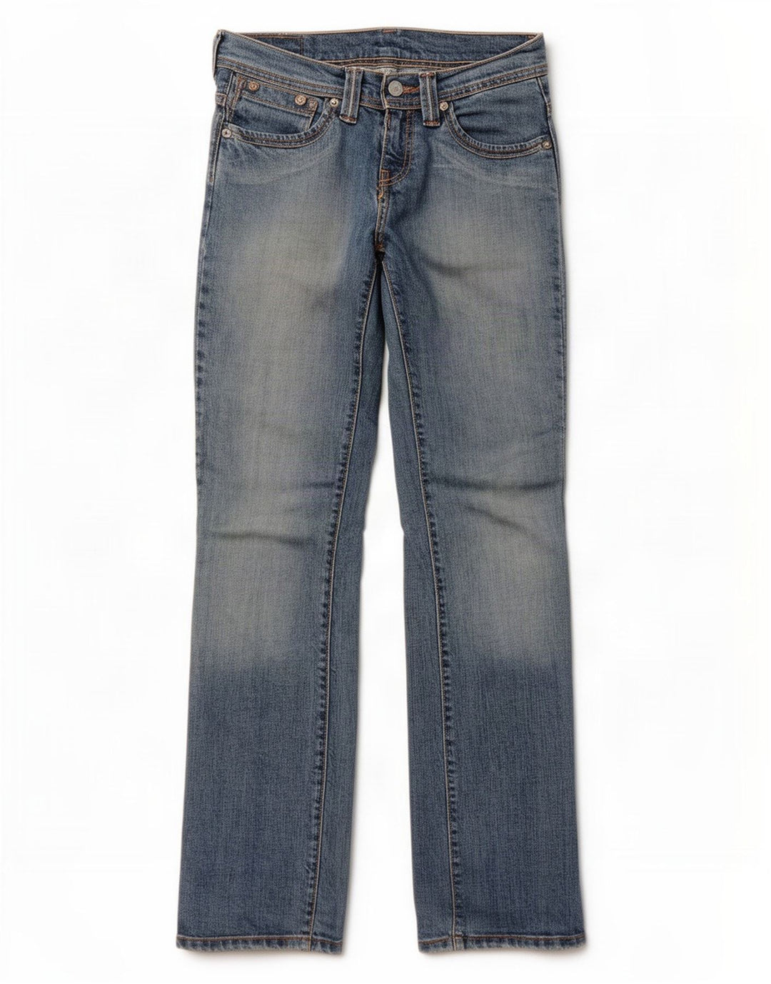 Levi's Damen Straight Jeans W28 L32 Blaue Baumwolle