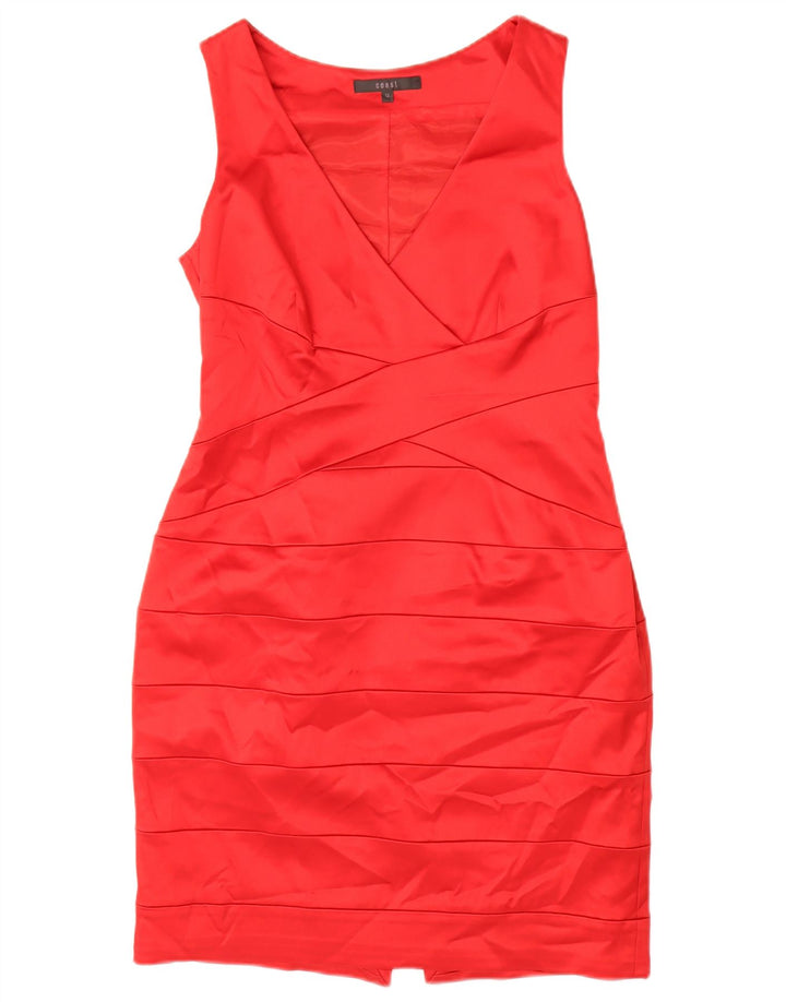 Ärmelloses Etuikleid für Damen von Coast, UK 12, Mittelrot, Acetat