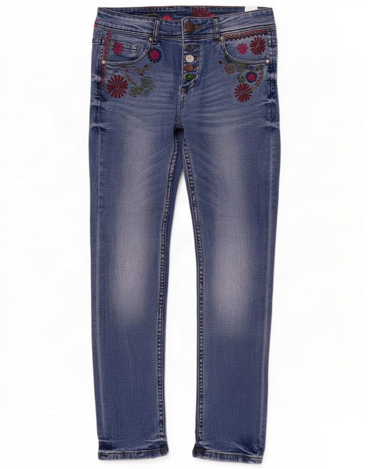 Desigual Damen Slim Jeans W26 L29 Blaues Polyester