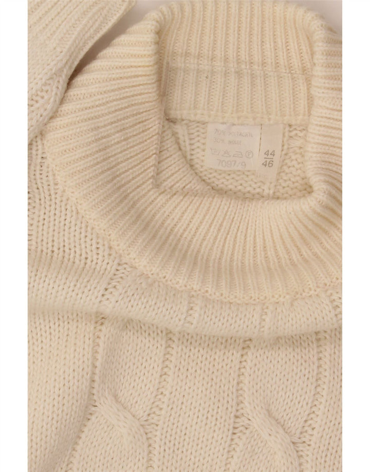 VINTAGE Womens Oversized Turtle Neck Jumper Sweater EU 44/46 XL White Vintage Vintage and Second-Hand Vintage from Messina Hembry 