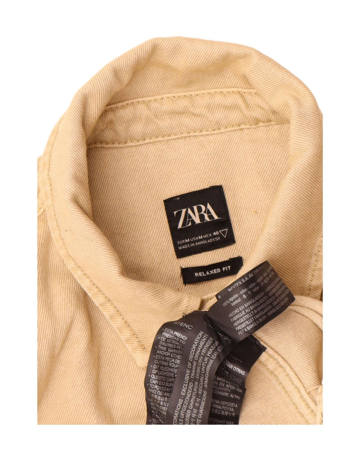 Zara Herren-Jeanshemd mit entspannter Passform, mittelbeige Baumwolle