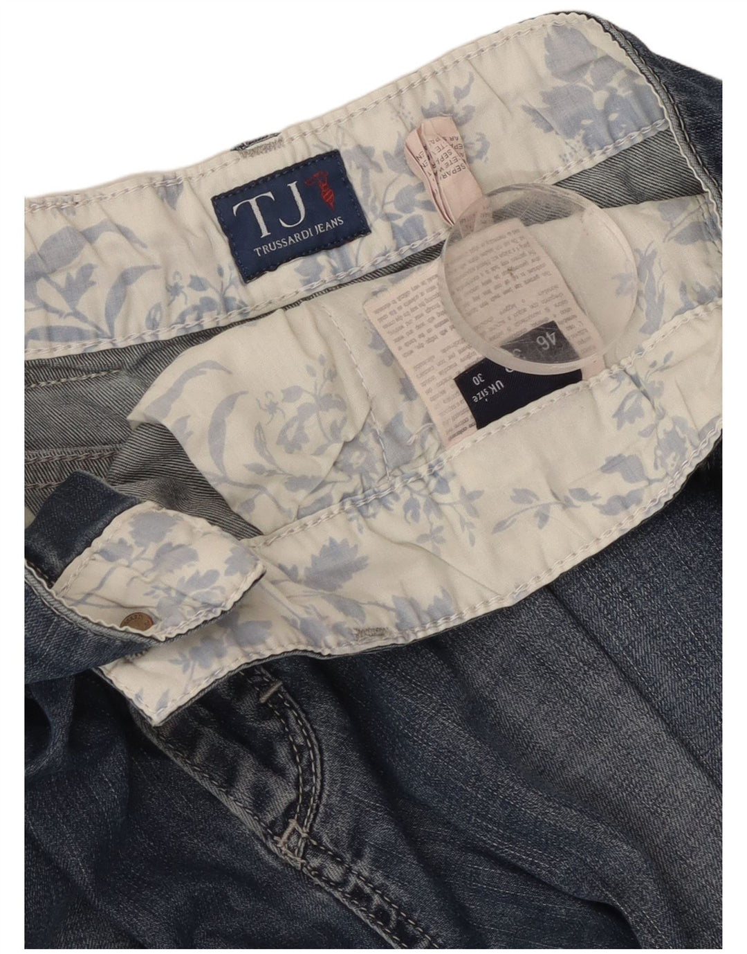 Trussardi Herren-Cropped-Jeans W30 L24 Blaue Baumwolle