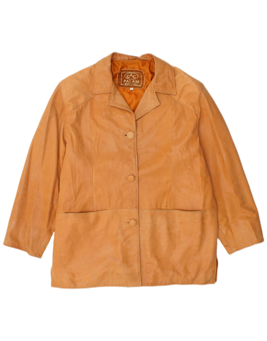 Vintage Damen Lederjacke UK 16 Large Beige
