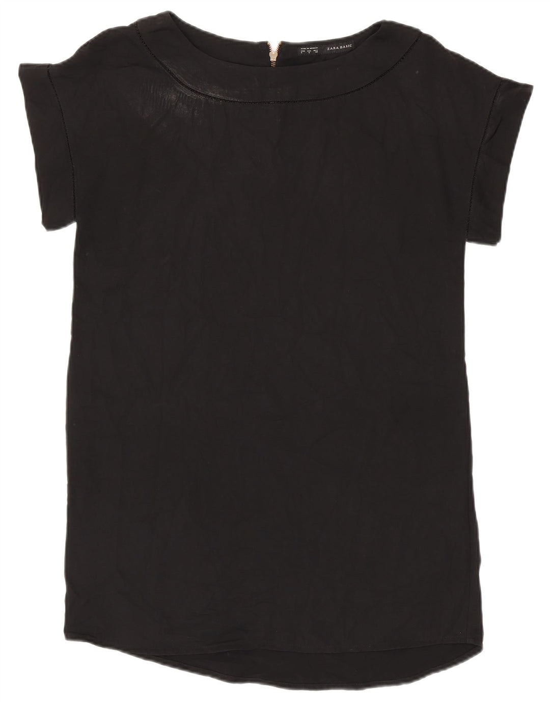 ZARA Damen Bluse Top UK 16 Large Schwarz