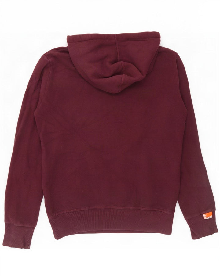 Superdry Herren-Kapuzenpullover mit grafischem Print, mittlere Burgunderrote Baumwolle