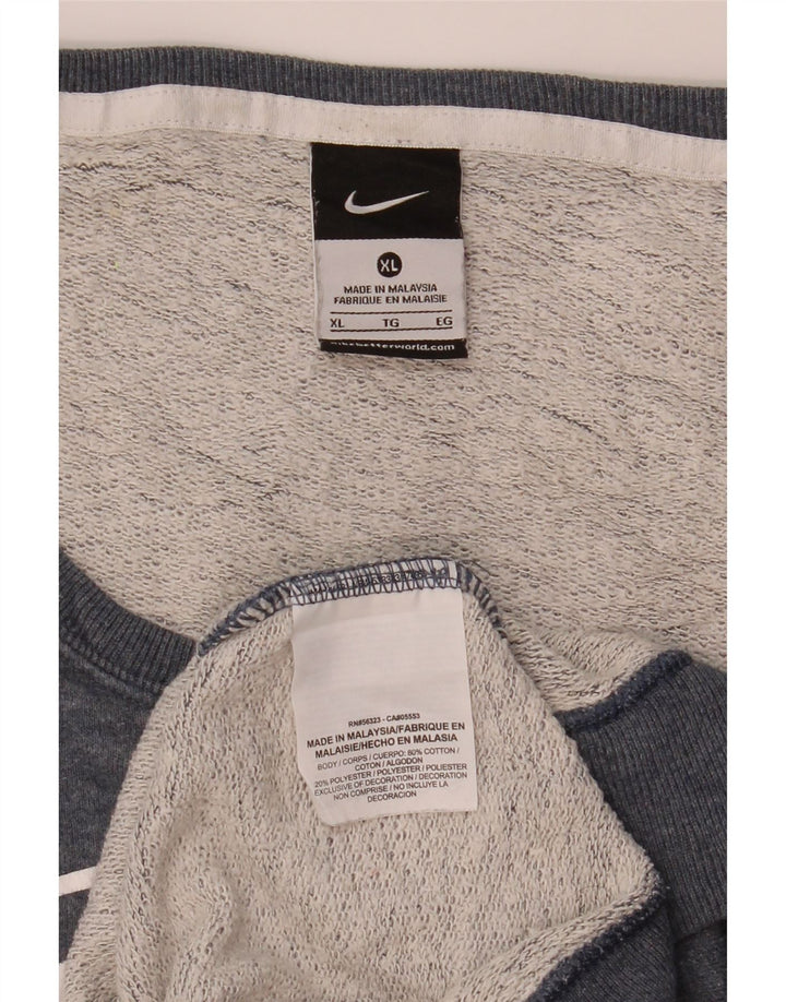 Nike Herren Grafik-Sweatshirt-Pullover XL aus grauer Baumwolle