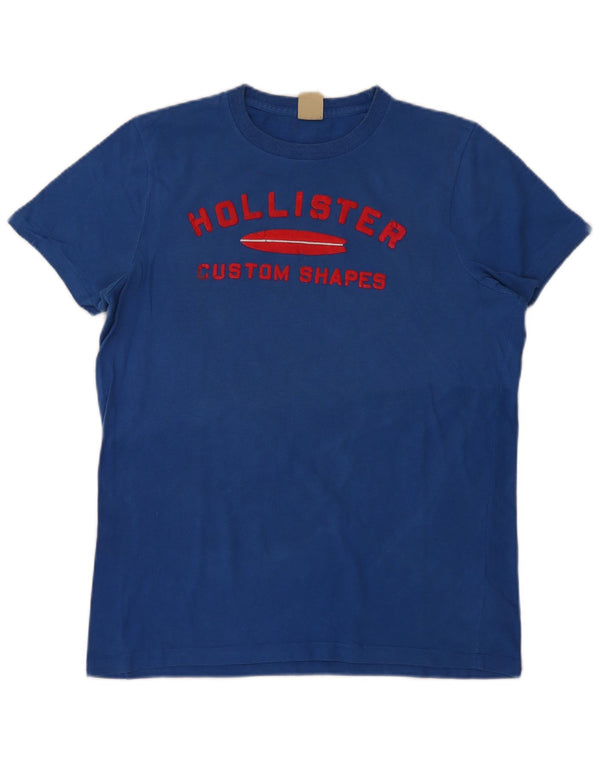 Hollister Herren-T-Shirt mit Grafik, groß, aus blauer Baumwolle