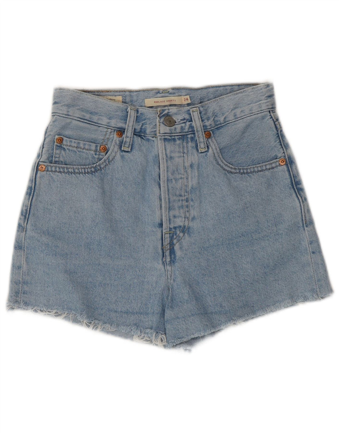 LEVI'S Damen Ribcage Denim-Shorts mit hoher Taille, W24, XS, Blau, Baumwolle