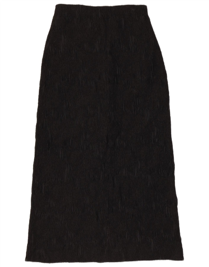 Sylvia Heise Damen Maxirock UK 12 Medium W28 Schwarze Viskose