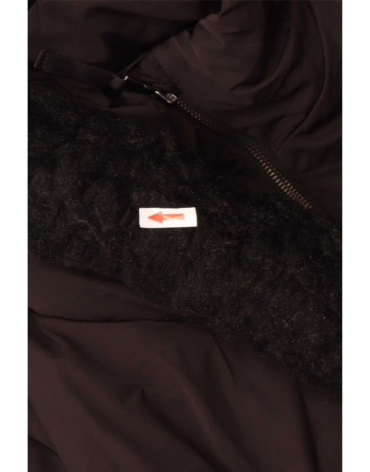 Zara Damen Kapuzenmantel, gepolstert, UK 10, Größe S, Schwarz, Polyester