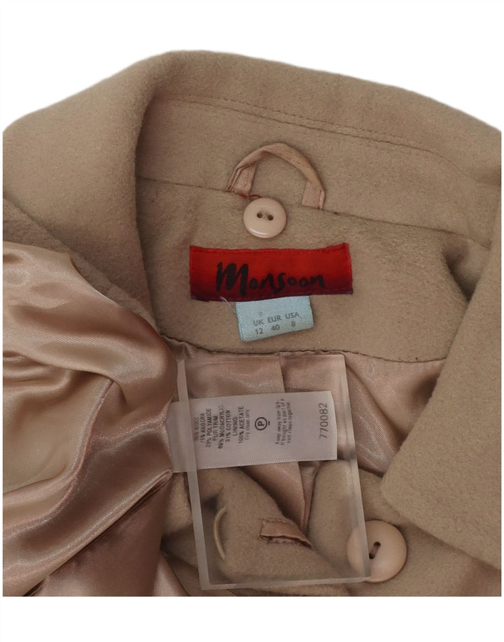 MONSOON Damen Mantel UK 12 Mittelbeige Wolle