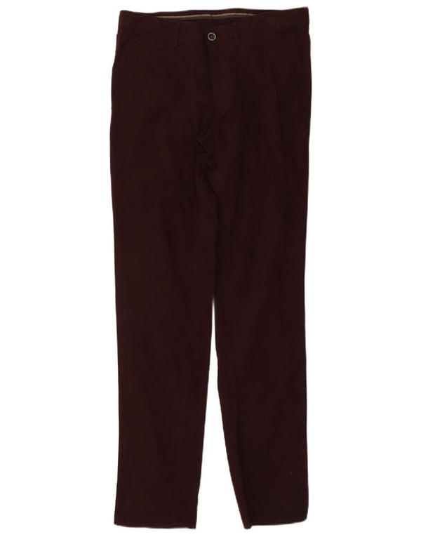 Massimo Dutti Slim Chino-Hose für Herren, W32, L33, burgunderrote Baumwolle