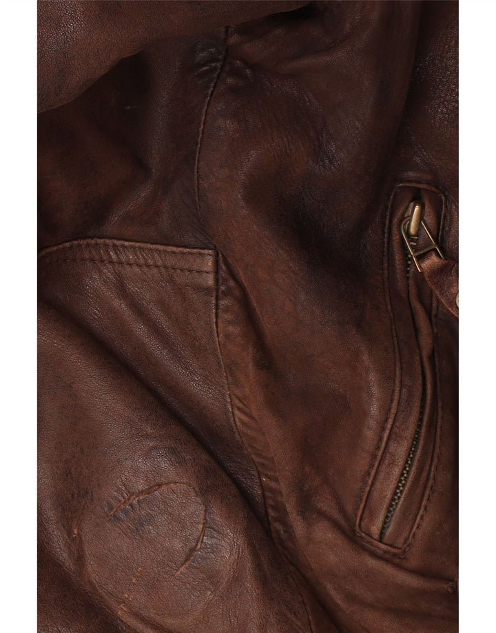 C&A Herren Canda Bomber Lederjacke UK 40 Large Braun