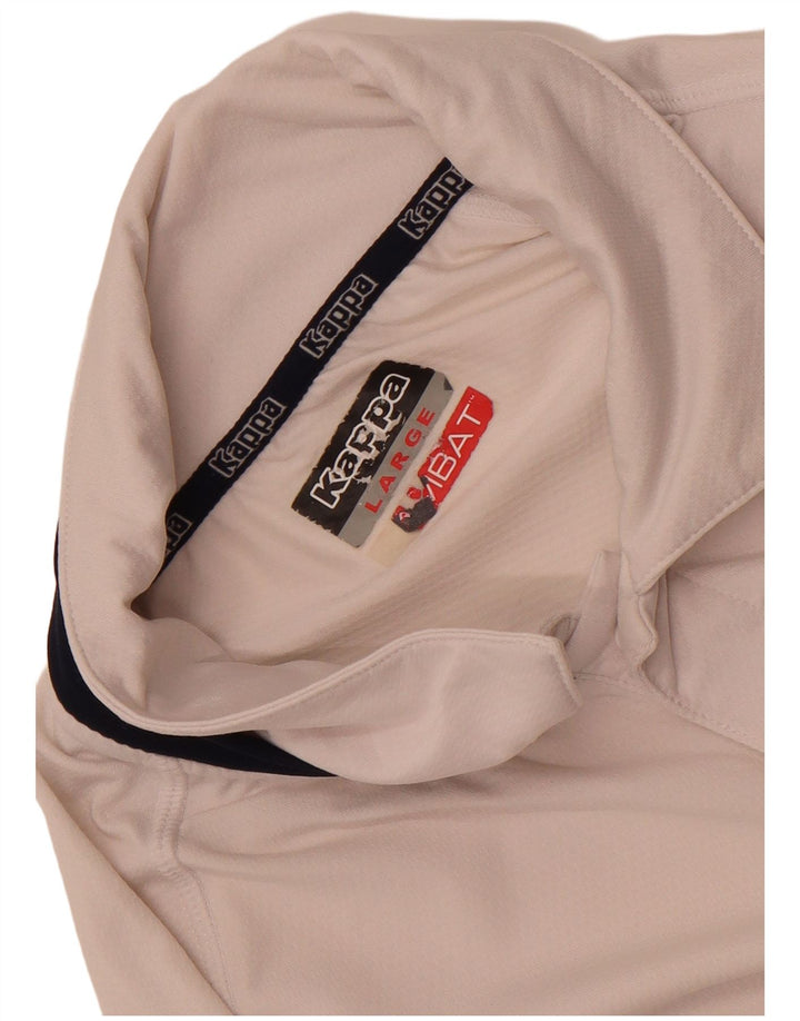 Kappa Herren Poloshirt mit Grafik, Größe L, Weiß