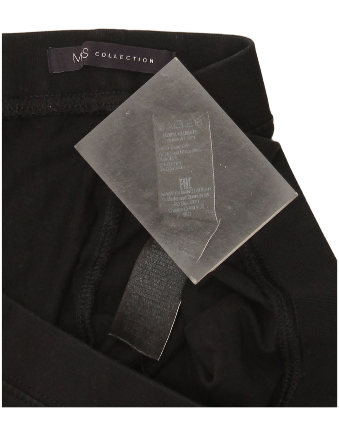 Marks & Spencer Damen Crop Leggings UK 16 Large Schwarze Baumwolle
