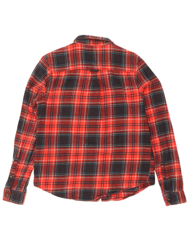 Superdry Damen Flanellhemd UK 10 Small Red Check Baumwolle