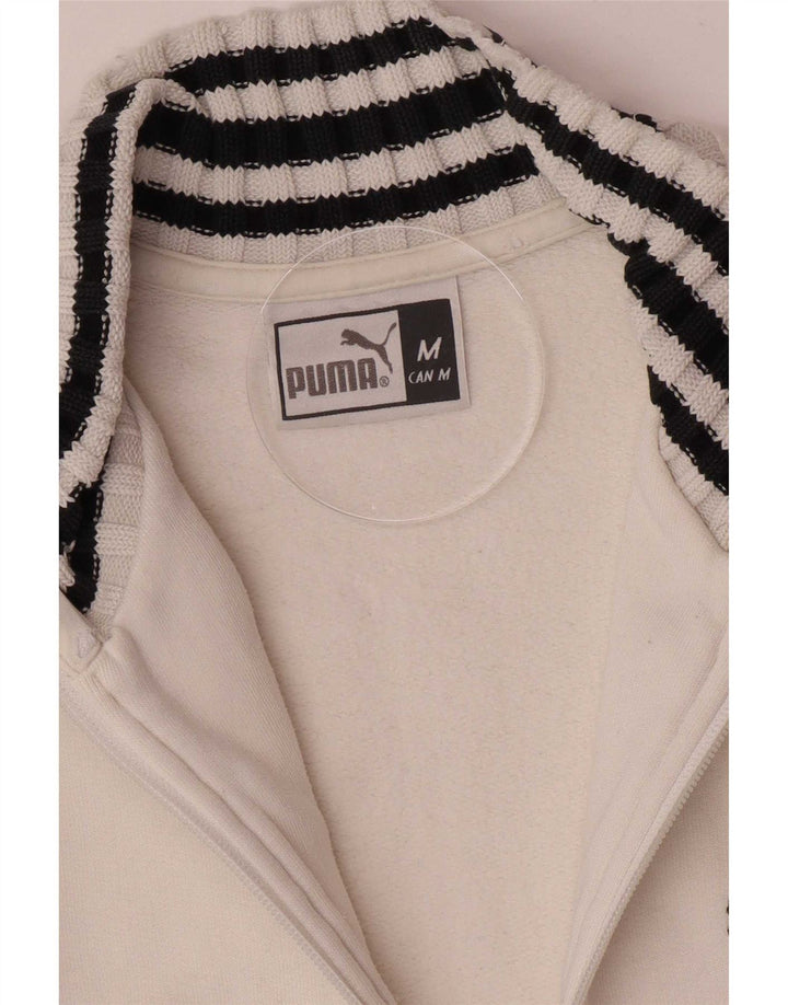 Puma Damen Trainingsanzug Top Jacke UK 14 Mittelweiß gestreift