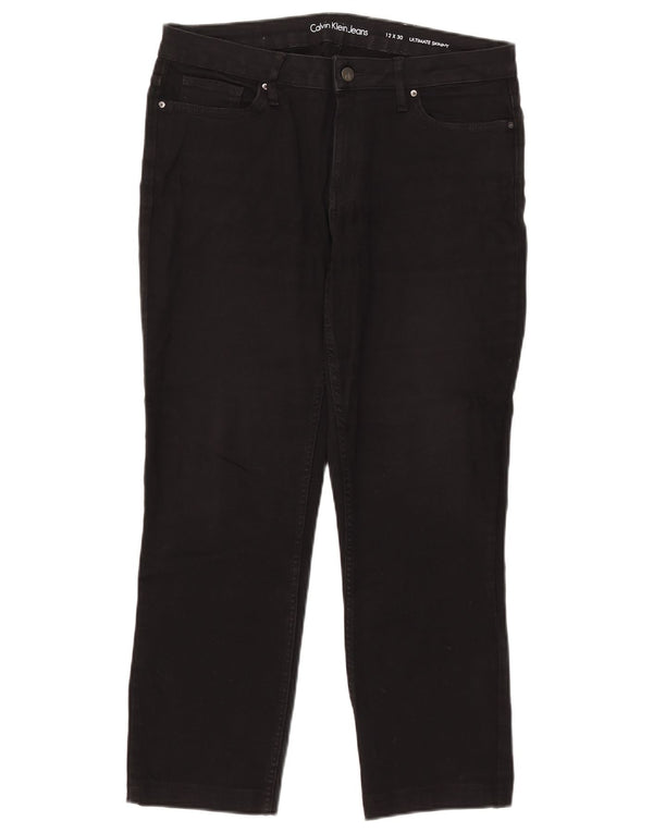 Calvin Klein Damen Crop Skinny Jeans Large W32 L25 Schwarze Baumwolle