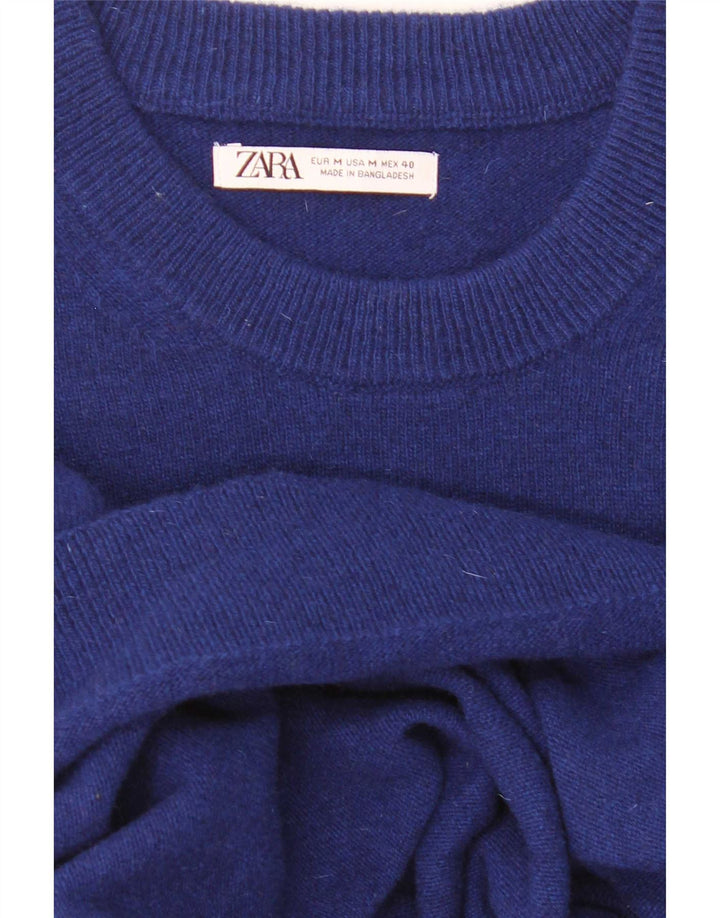 Zara Herren-Pullover mit Rundhalsausschnitt, Mittelblau