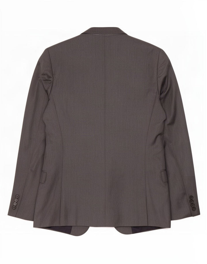 Zara Herren-Blazer mit 2 Knöpfen, EU 48, mittelgraues Polyester