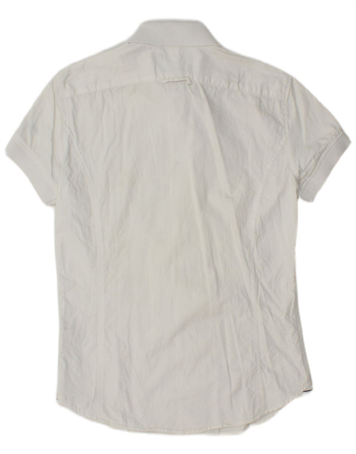 Armani Jeans Herren Kurzarmhemd Kleine weiße Baumwolle