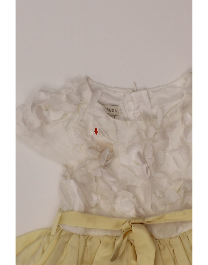 Monsoon A-Linien-Kleid für Mädchen, 2–3 Jahre, gelbes Colourblock-Polyester