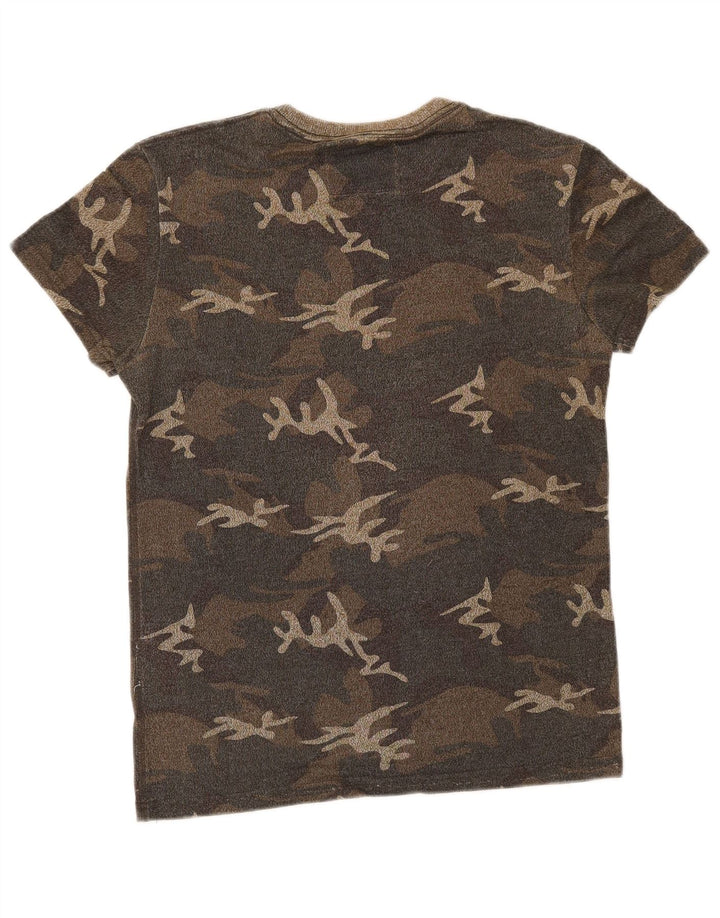 Superdry Herren-T-Shirt mit grafischem Motiv, Größe S, grün, Camouflage-Baumwolle