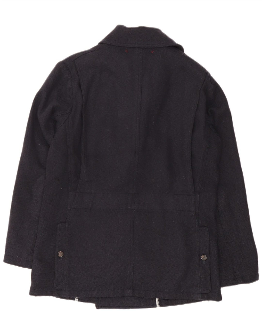 Montedoro Herren Pea Coat IT 48 Mittelmarineblaue Wolle