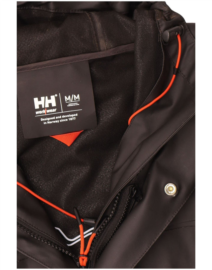 Helly Hansen Herren-Kunstlederjacke mit Kapuze, UK 38, mittelschwarzes Polyvinyl