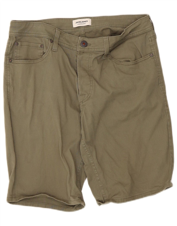 Jack & Jones Herren Casual Shorts Medium W34 Khaki Baumwolle
