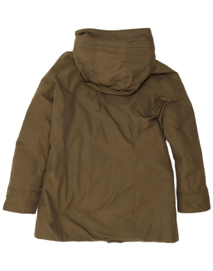 Woolrich Damen-Parkajacke mit Kapuze, UK 14, mittlere Khaki-Baumwolle