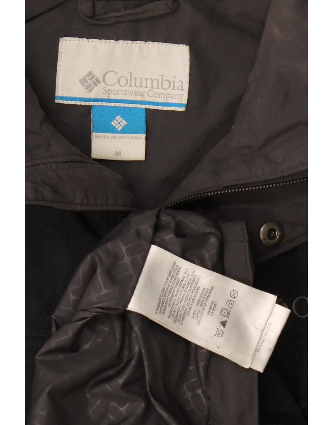 Columbia Herren-Windbreakerjacke mit Kapuze, UK 38, Mittelschwarzes Nylon