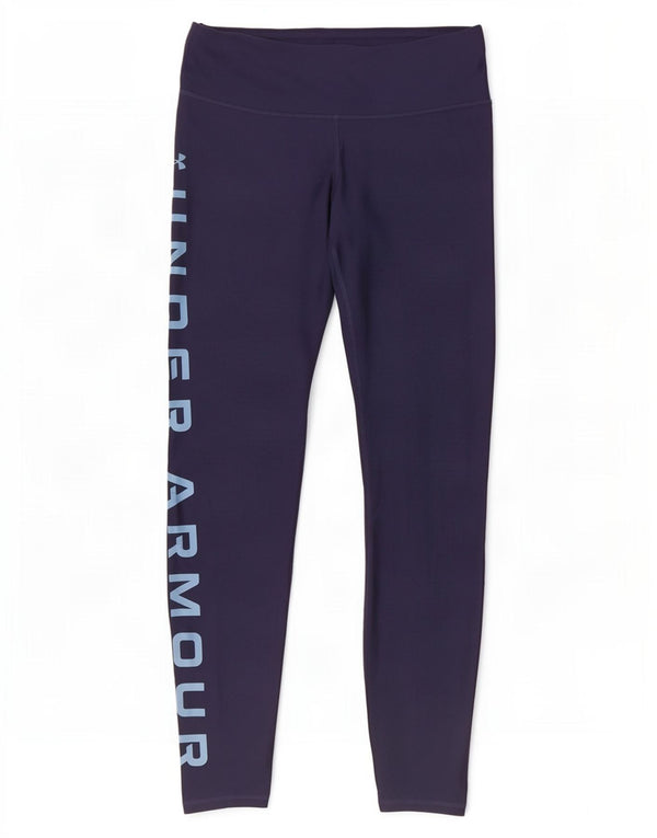 Under Armour Damen Heat Gear Graphic Leggings UK 12 Medium Marineblau
