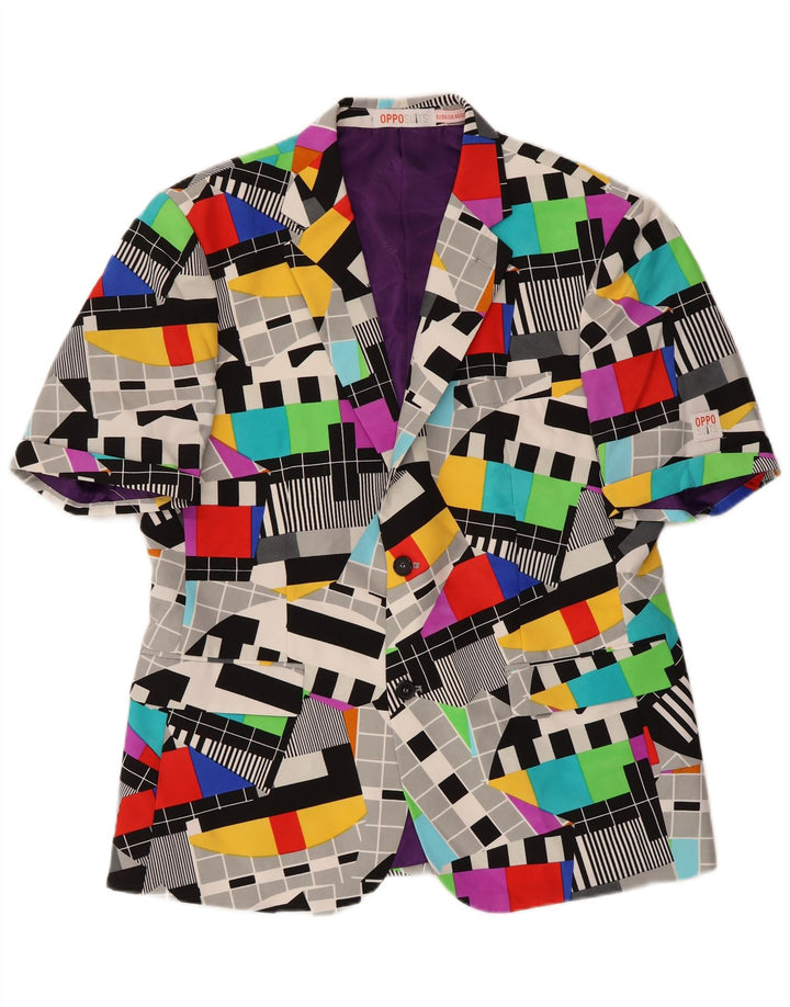 Opposuits Herren-Blazer mit 2 Knöpfen, Gr. 46, 3XL, mehrfarbig, geometrisch