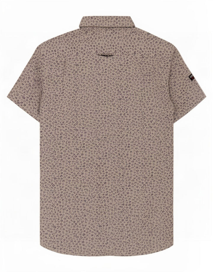 Superdry Herren-Kurzarmhemd aus mittelweißer Baumwolle mit Blumenmuster