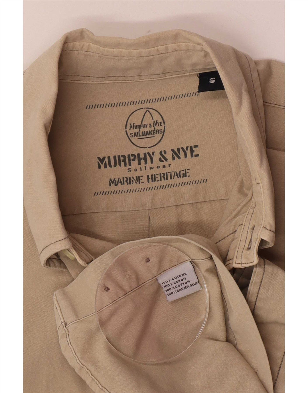 Murphy & Nye Herrenhemd Small Beige Baumwolle