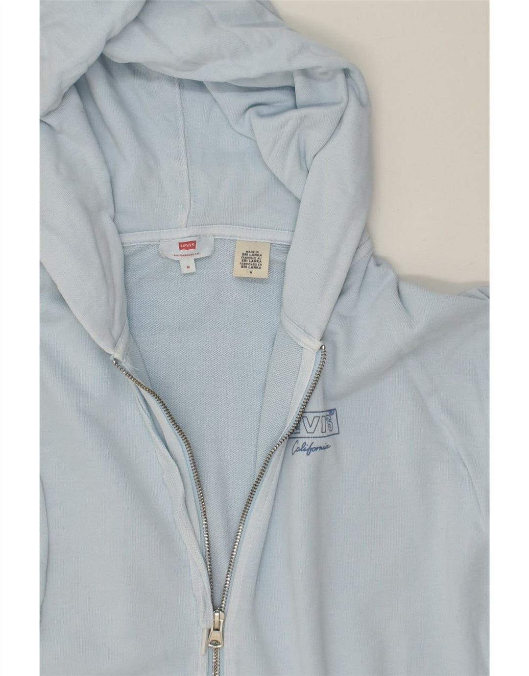 LEVI'S Womens Zip Hoodie Sweater UK 14 Medium Blue Cotton | Vintage Levi's | Thrift | Second-Hand Levi's | Used Clothing | Messina Hembry 