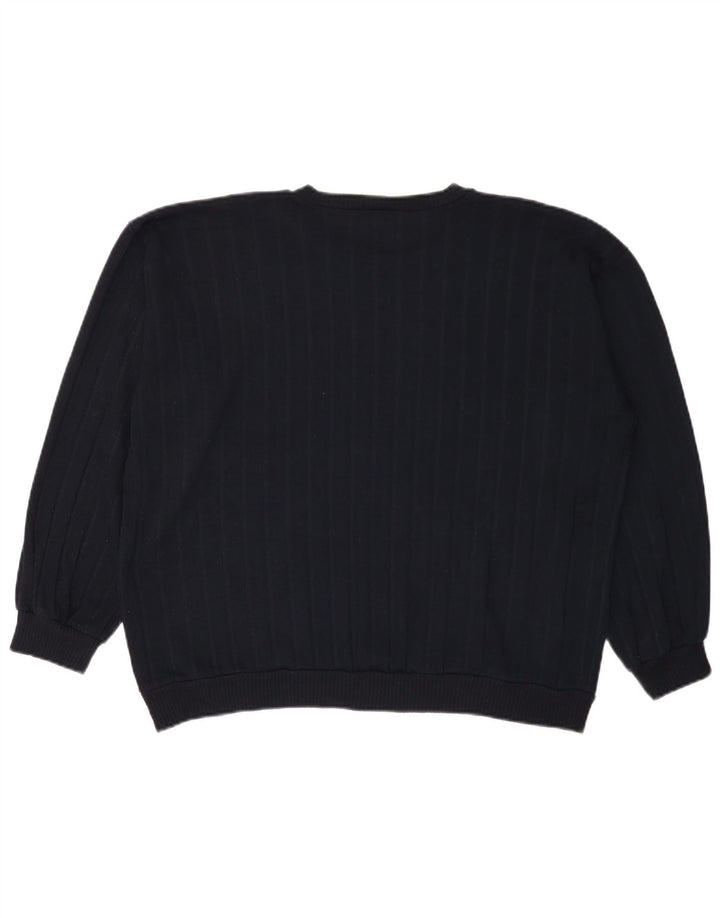 Zara Damen-Pullover, bauchfrei, übergroß, U-Boot-Ausschnitt, Gr. 14, mittleres Marineblau