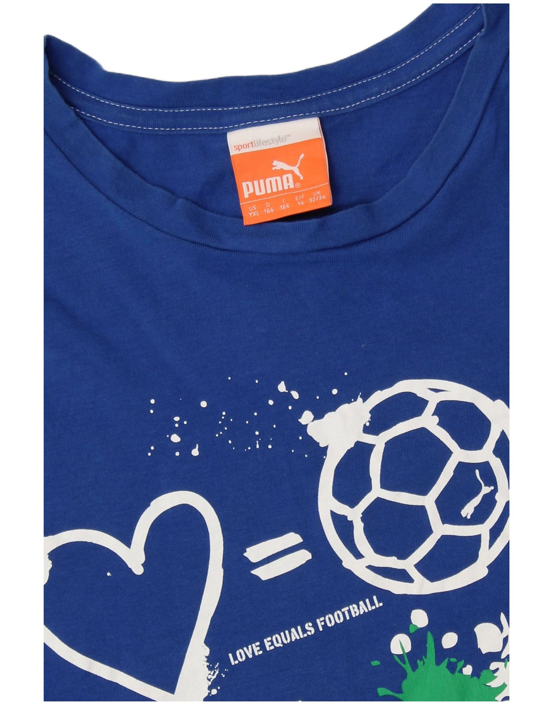 PUMA Jungen Italia Graphic T-Shirt Top 13–14 Jahre, blaue Baumwolle