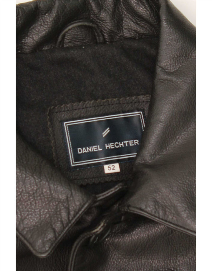 Daniel Hechter Herren Lederjacke IT 52 XL Schwarz