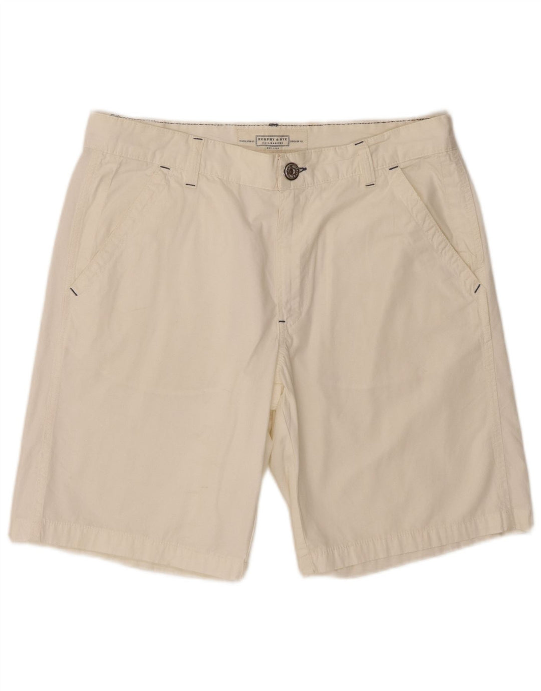 Murphy & Nye Herren-Chinoshorts W36 Large aus weißer Baumwolle